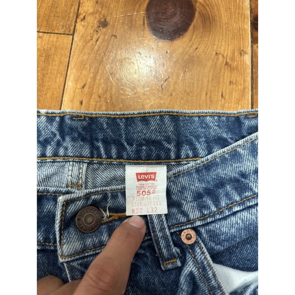 VTG 90'S Levi's 505  Jeans Men's W32 L32 Blue Denim orange TAB